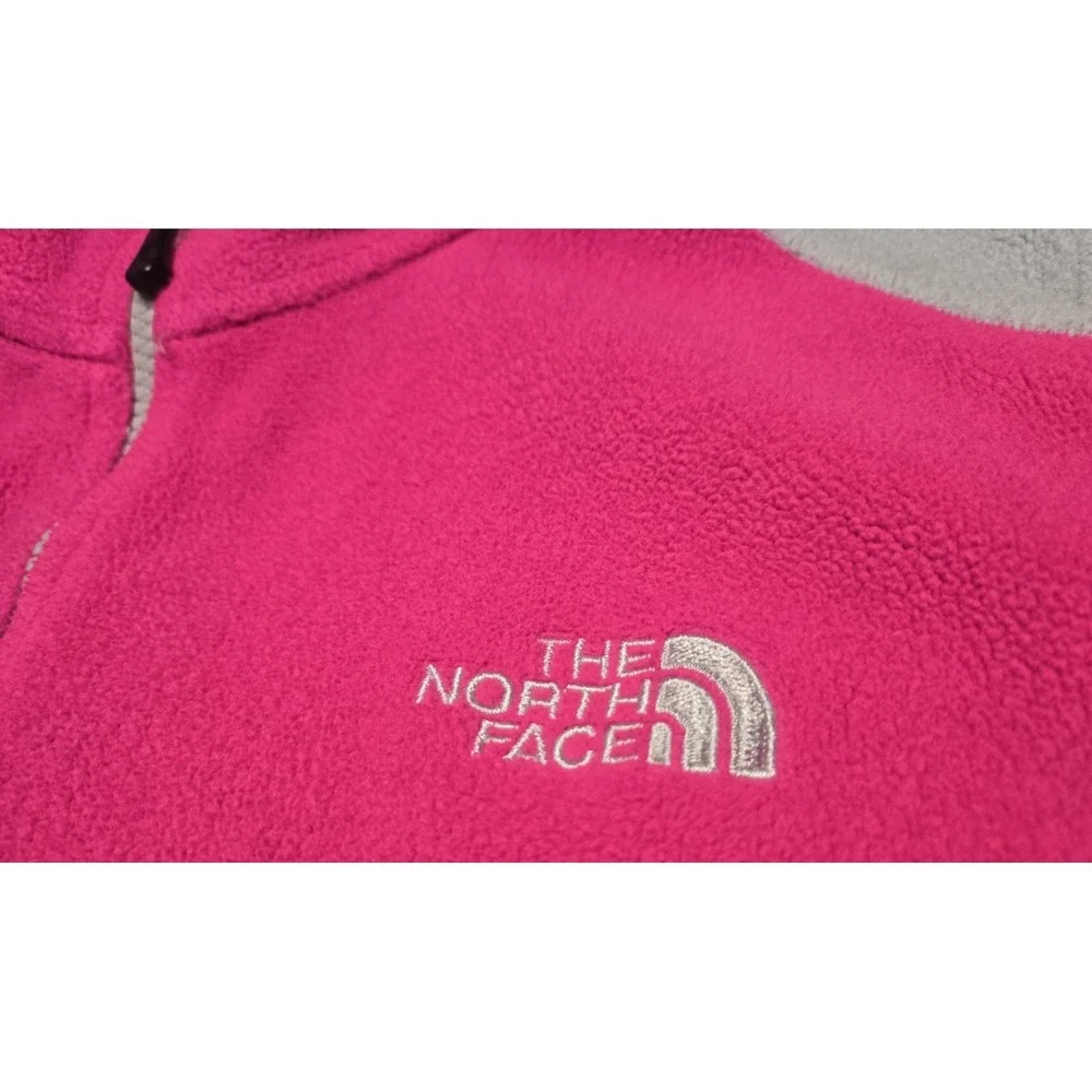 The North Face Womens Large Pink/Grey Fleece Full Zip Jacket Outdoor Cozy Logo - Picture 5 of 9